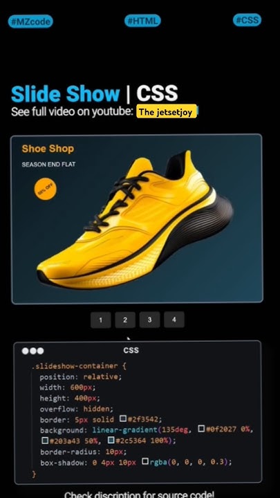 ๐ฅ CSS Slideshow ๐ | Shoes Ecommerce Website | Pure CSS Animation - YouTube