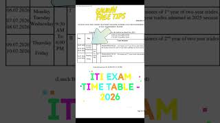 ITI Exam Time Table 2026