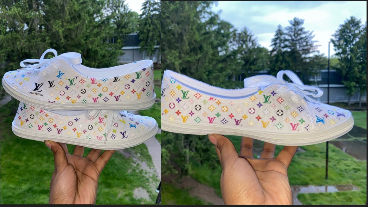 DIY custom colorful Louis Vuitton sneakers 