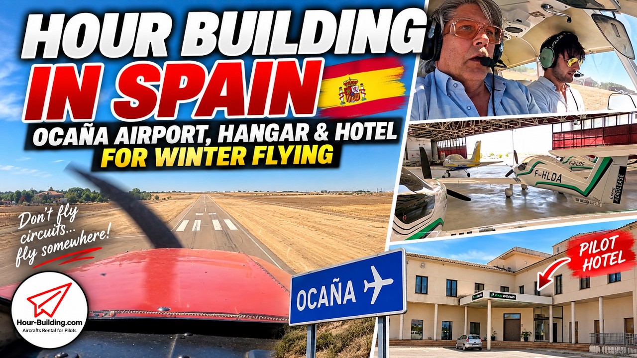 Hour Building in Spain, Ocaña Airport, Hangar & Hotel for Winter Flying