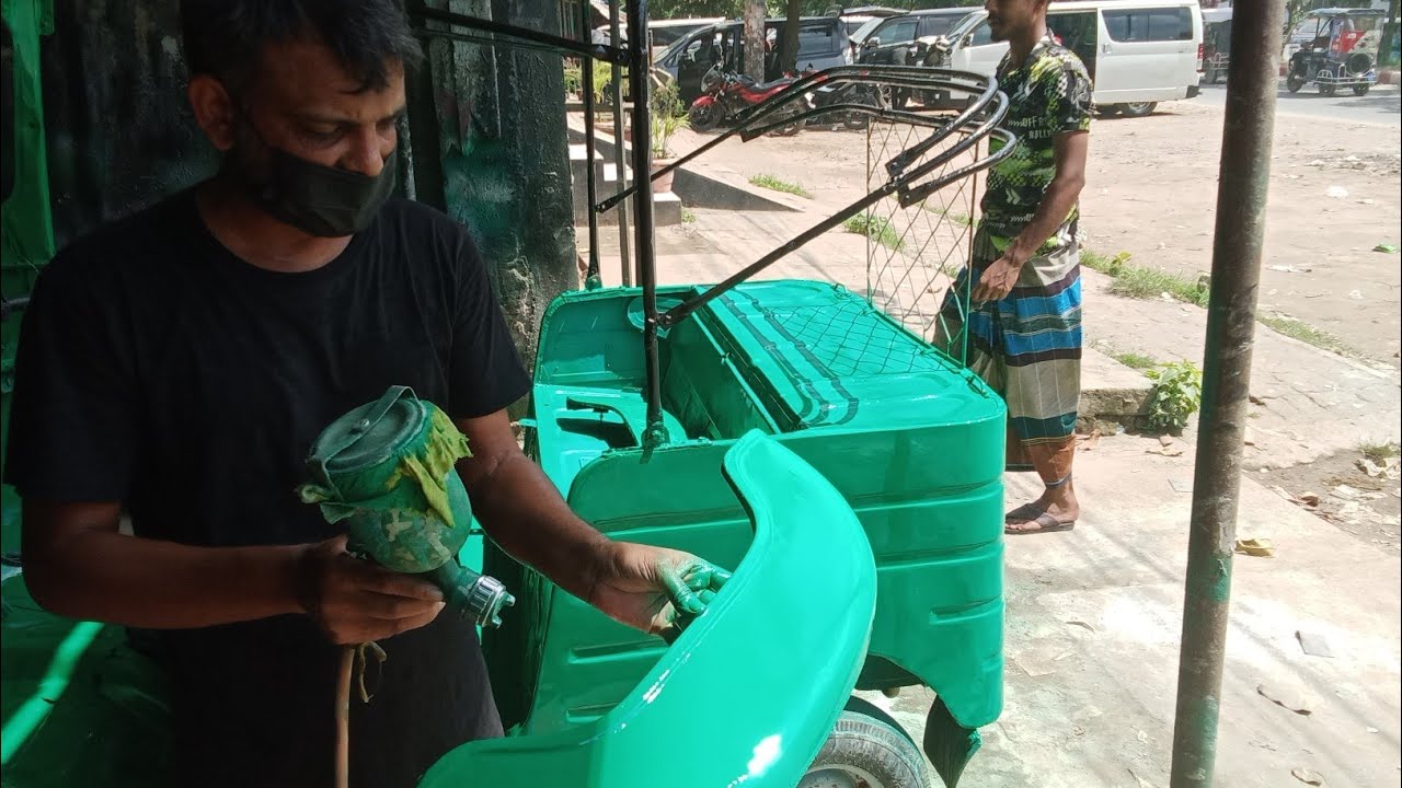 Bajaj Three Wheeler Body painting #bajaj #colour 
