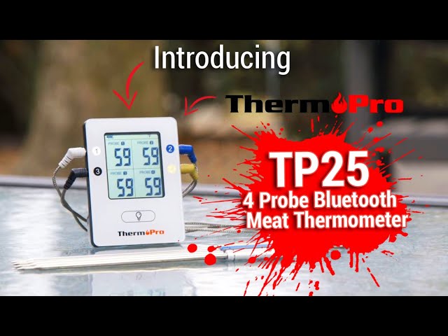 ThermoPro TP25 Bluetooth Meat Thermometer with 4 Temperature Probes Smart Wireless Digital Cooking Food BBQ Thermometer for Grilling Smart Oven