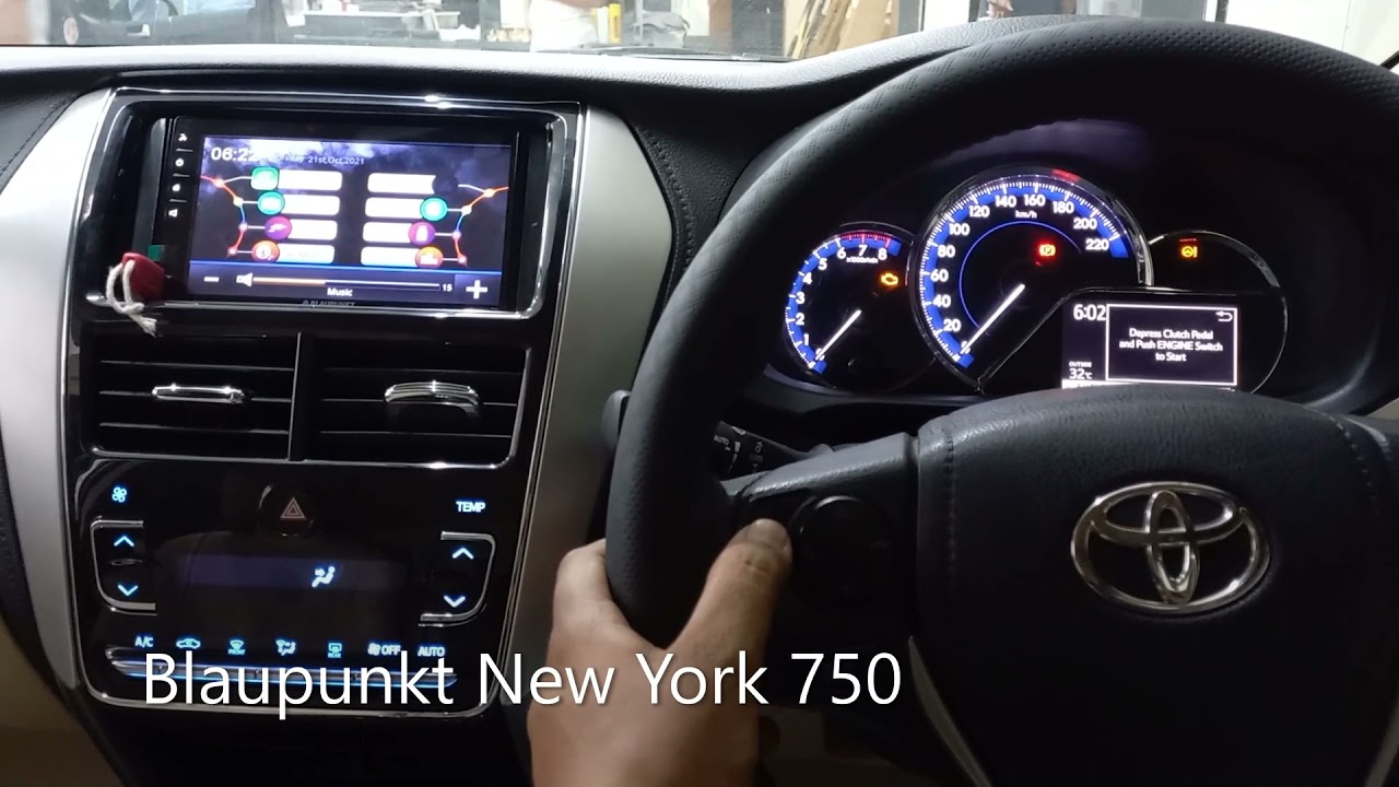 Blaupunkt New York 750 installed in Toyota Yaris | Wireless Apple Carplay.. | Konark Car Accessories