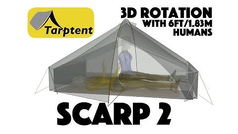Tarptent Scarp 2 3D rotation with 6ft / 1.83m scale humans