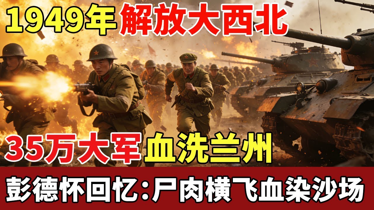 1949年解放大西北，35万大军血洗兰州，彭德怀回忆：尸肉横飞血染沙场【历史档案】