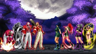 KOF MUGEN: Yashiro Nanakase Team VS Leona Heidern Team!!!