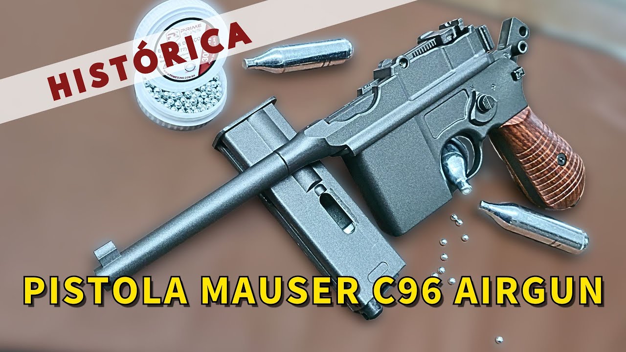 Pistola Airgun Mauser C96 Blowback Co2 Full Metal 4,5mm KWC