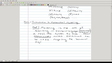 Lecture1 - Introduction to Mathematical Modeling