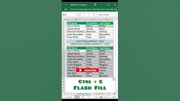 Power of Flash Fill | Split name in MS Excel #excel #msexcel #ytshorts #viralvideo