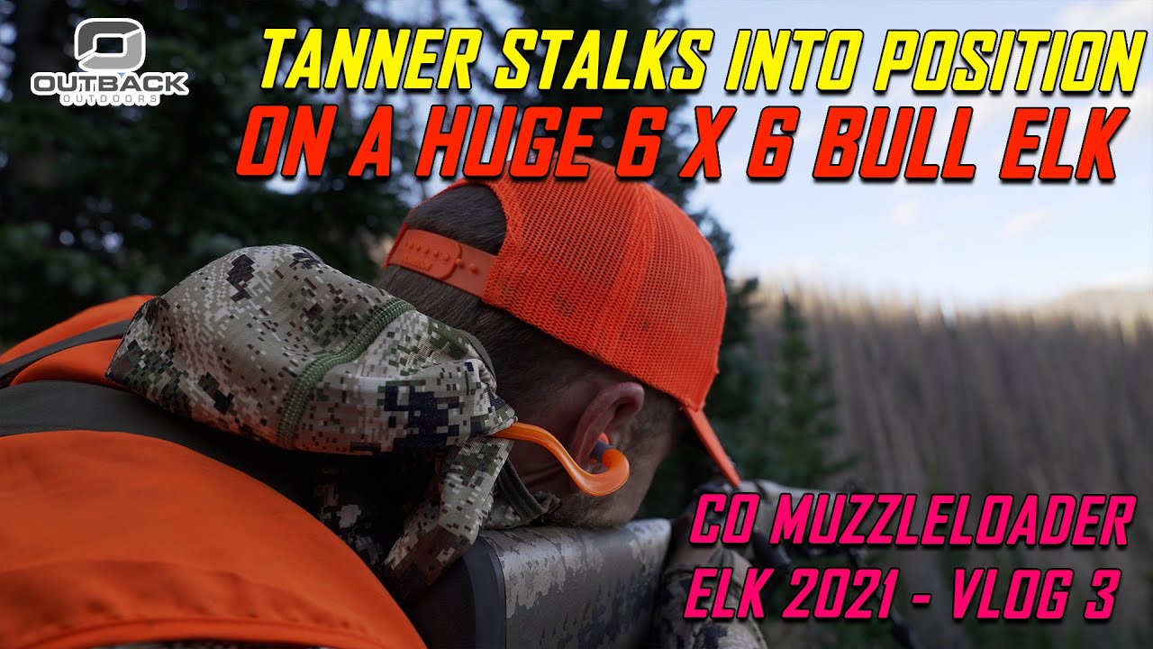 HUGE 6 X 6 BULL ELK - TANNER STALKS INTO POSITION  - CO MUZZLELOADER ELK 2021 - VLOG 3