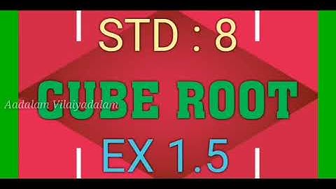 8th STD MATHS | CUBE ROOT | EXERCISE:1.5