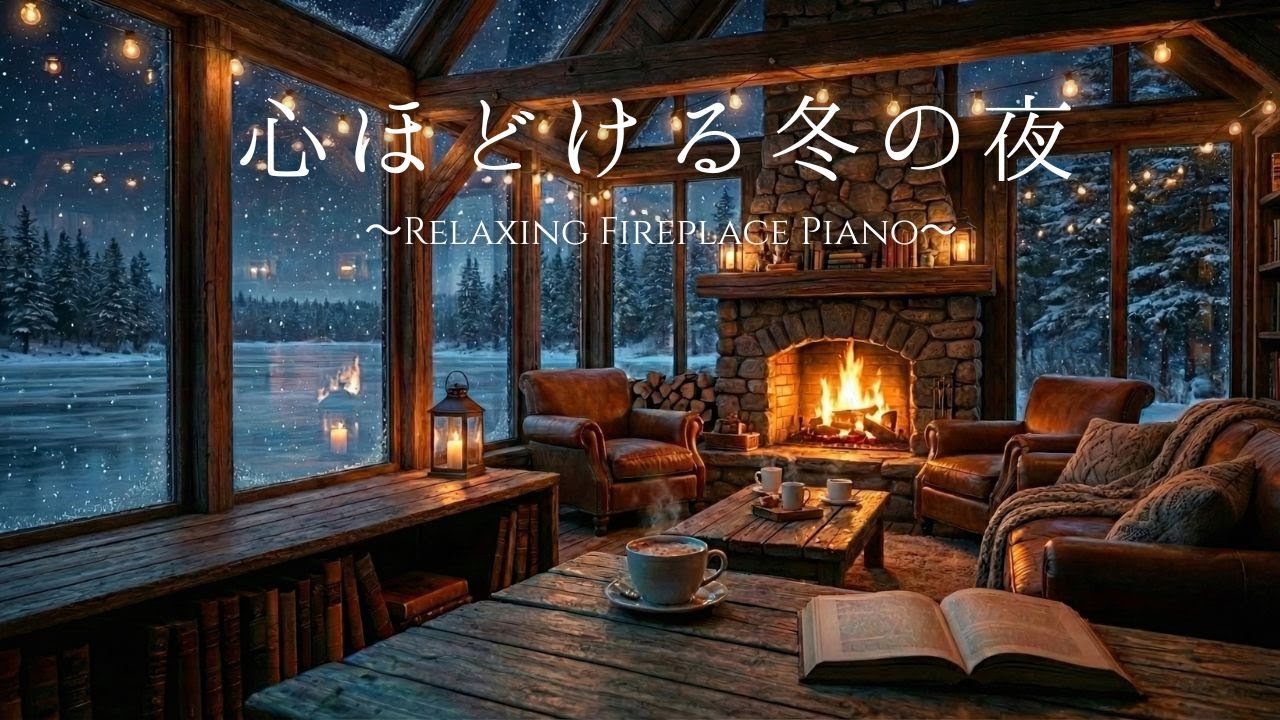 心安らぐ癒しのピアノBGM 　雪降る夜、暖炉の灯りに包まれて。睡眠導入・作業用