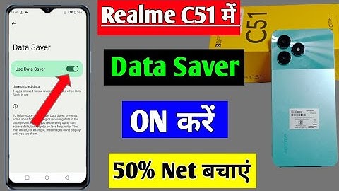 Realme C51 me data saver on kaise kare | how to enable data saver Realme C51