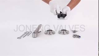 Assembly sequence of stainless steel SMS sanitary butterfly valve with gripper handle from Joneng