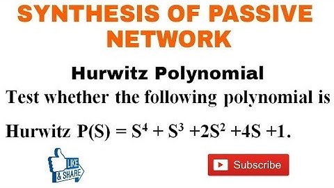 6.Test the following Polynomial is Hurwitz (Special Condition)