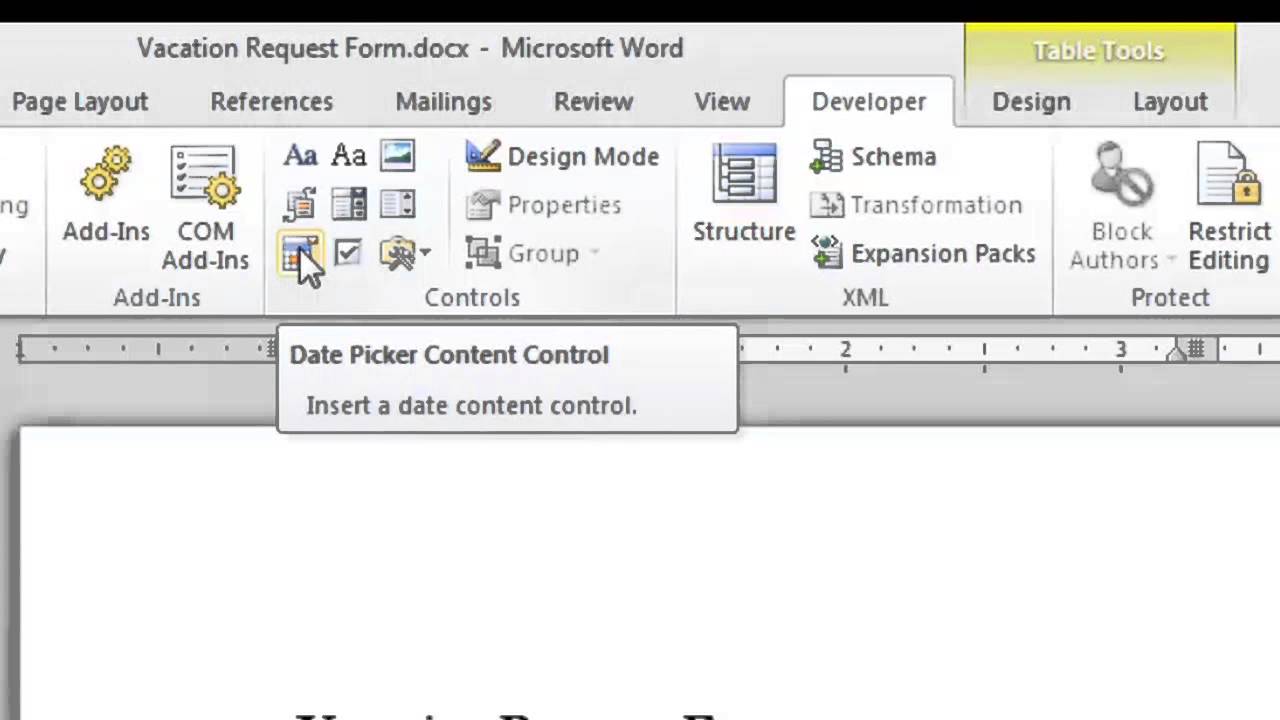 How To Make A Fill-In-The-Blank Form With Microsoft Word 2010 : Microsoft  Word Doc Tips - Youtube