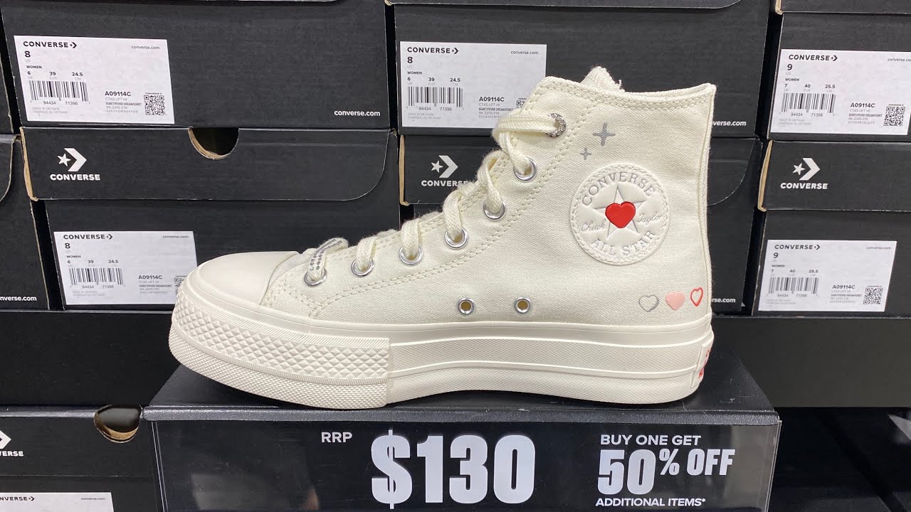Converse Chuck Taylor All Star Lift High “Y2K Heart” (Egret/Fever Dream/Egret) Style Code: A09114C