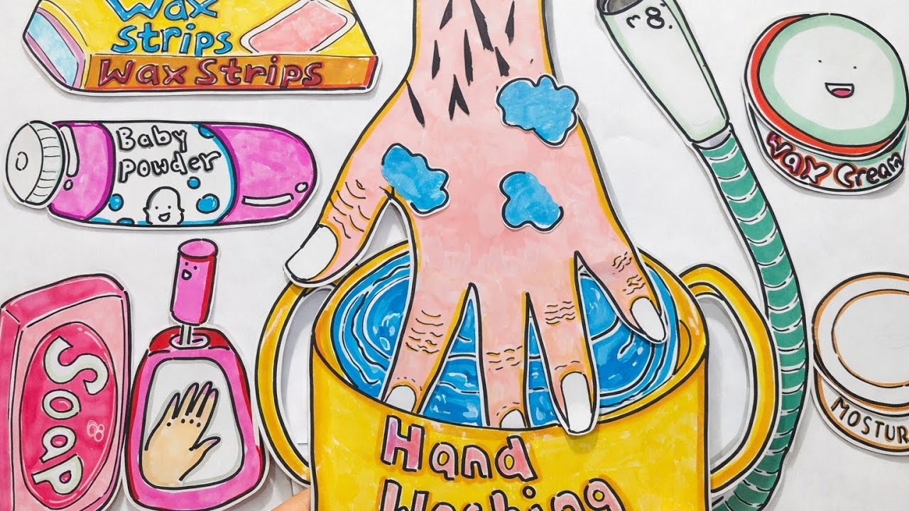 ( paper art 🎨) drawing manicure 💅🏻💕| Hand care & nail care 💗