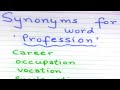 IELTS VOCABULARY|| SYNONYMS FOR THE WORD ''PROFESSION"||