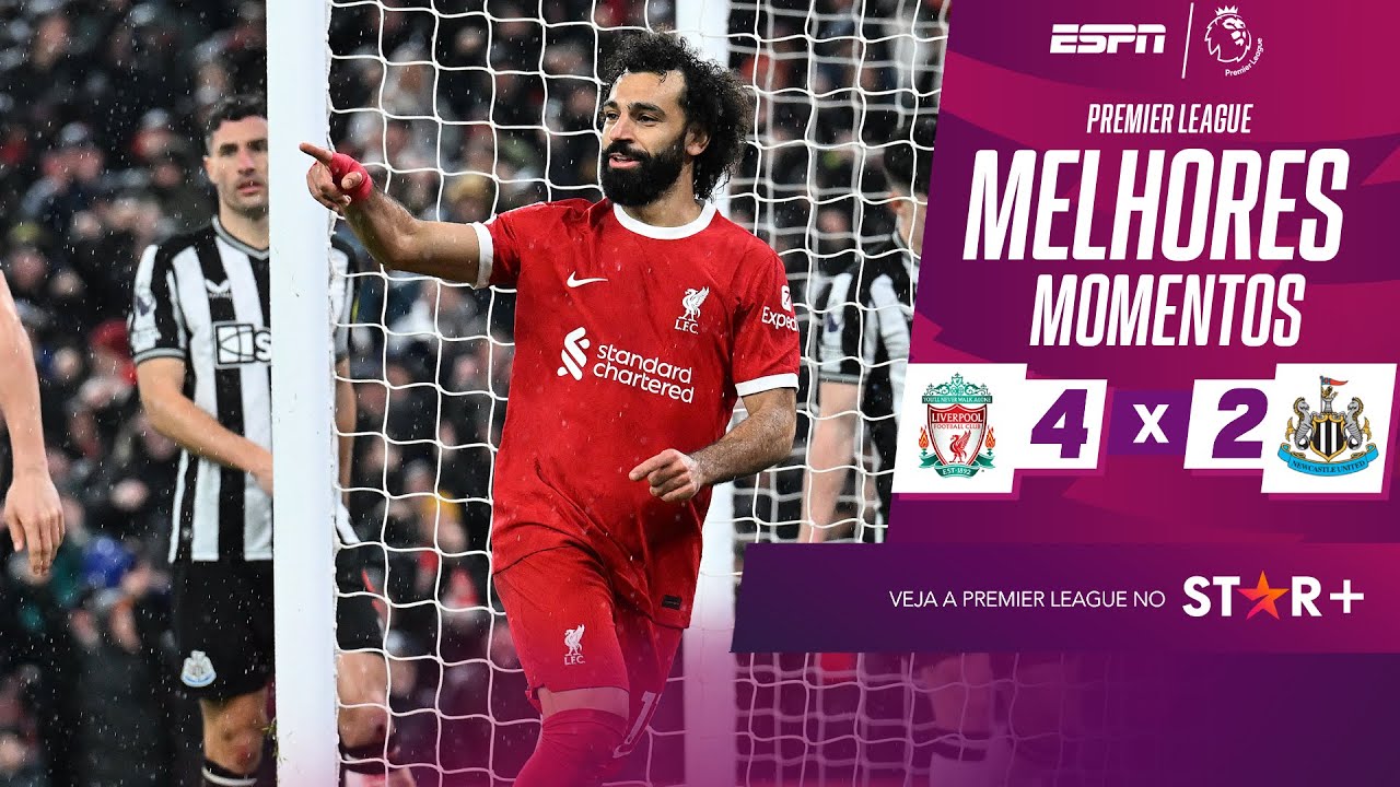 SALAH DÁ SHOW, LIVERPOOL AMASSA O NEWCASTLE E VOLTA A SER LÍDER ISOLADO DA PREMIER LEAGUE