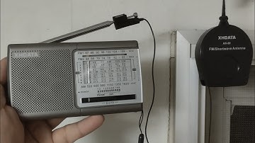 XHData D-219 shortwave radio with AN-80 external antenna - 24July2023