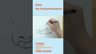 Head Close-up Drawing of a Pachyrhinosaurus--Learn to Draw Dinosaurs with ZHAO Chuang