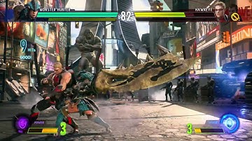 MARVEL VS. CAPCOM: INFINITE - Captain Marvel & Monster Hunter VS Frank West & Hawkeye