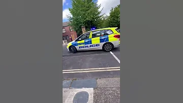Police Car And Van Blocking London Road Siren Shorts 