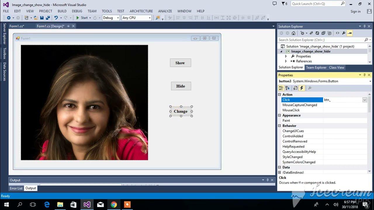 How to Hide, Show and change image in C Window form application
