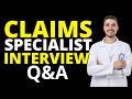 Top 25 Claims Specialist Interview Questions and Answers for 2026