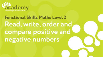 Functional Skills Maths Level 2 -  Read, write, order and compare positive and negative numbers