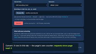 HAR to JMX converter — free, runs in your browser (nothing uploaded)