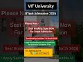 VIT University Direct Admission 2026 | VIT Vellore Seat Booking For Direct BTech Admission 2026