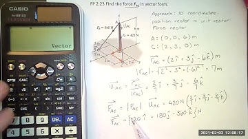 Vector Calculations for Statics - Casio fx-991EX