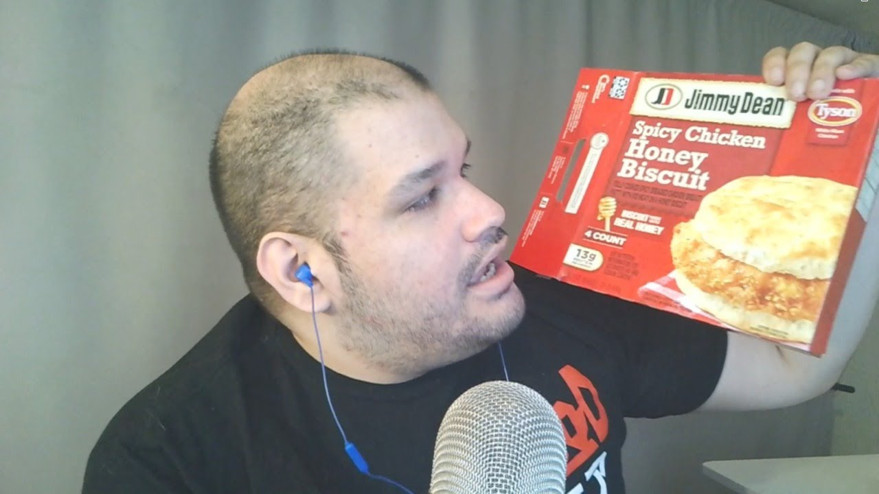 Asmr jimmy dean Spicy Chicken Honey Biscuits Mukbang