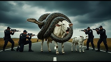 Fearless Heroes Battle Giant Python to Save Innocent Cow 🐄🐍