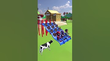 Spider-man and Superman and Thanos Clean up after Lil Spidey and Friends Slide! 🤪