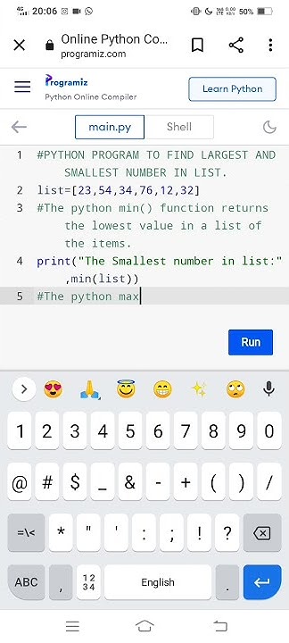 PYTHON PROGRAM TO FIND LARGEST AND SMALLEST NUMBER IN LIST.|# ...
