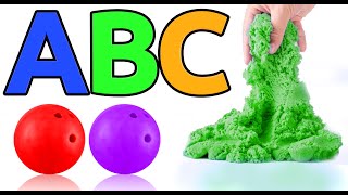 Learn Alphabet with ABCs Song and Kinetic Sand Letters and Shapes