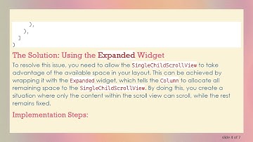 Resolving SingleChildScrollView Issues with Flutter