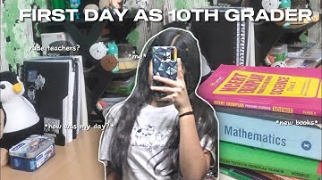 First day as 10th grader 🧋 | New beginning, Study vlog