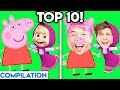 Movies  tv shows with zero budget peppy piggy masha  the bear top 10 lankybox compilation