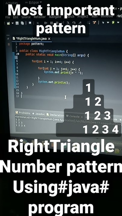 Right Triangle Number Pattern Using Java - YouTube