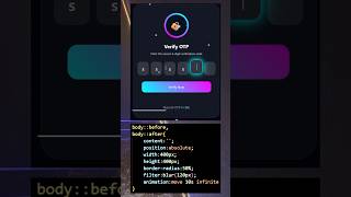 Futuristic OTP Verification UI 🔐✨ | HTML CSS JavaScript Animation #shorts #html #css #coding #web