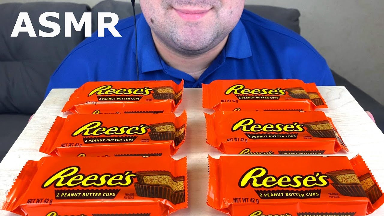 ASMR Reeses Chocolate Covered Peanut Butter Cups (Mukbang) Eating Sounds