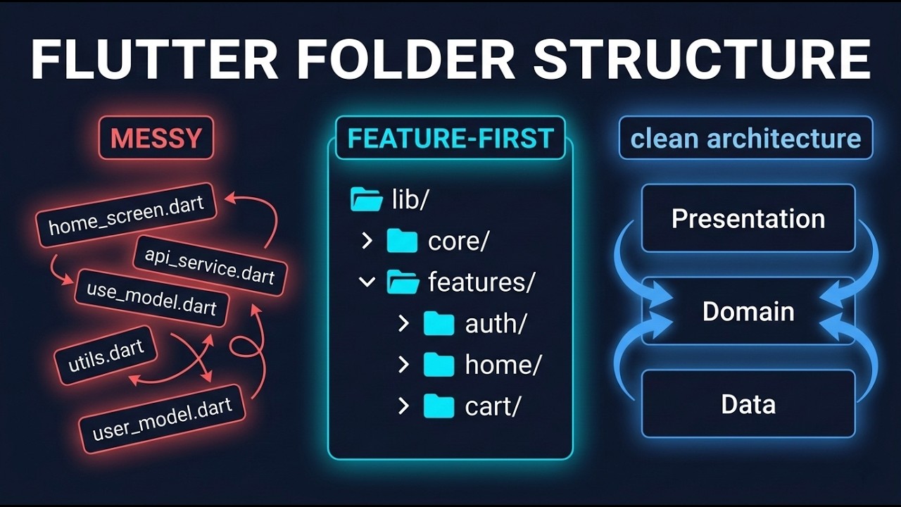 Flutter App Folder Structure Flutter Folder Structure: From Chaos to Clean Architecture - YouTube