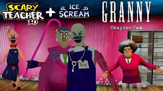 Granny 2 || Mod Гренни Стала Злой Училкой И Дед Мороженщиком Родом || Scary Teacher+Ice Scream 🍦🍦🍦