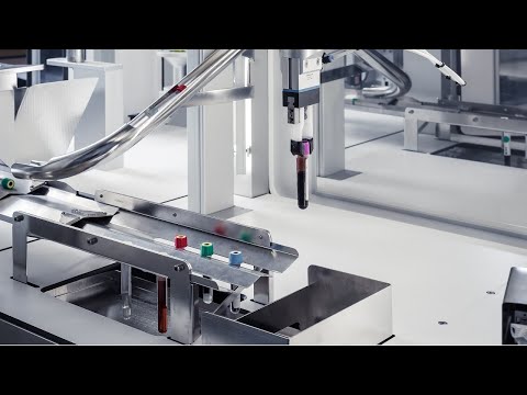 Sample sorting robot from pneumatic tube system to lab analyzers (PTL)