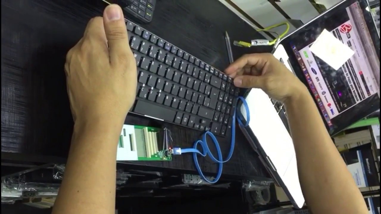 BAK - Testando teclado de notebook com testador universal de teclados.