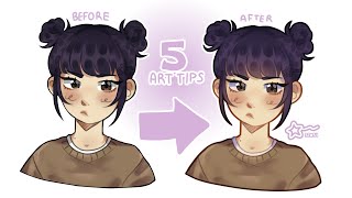 5 SIMPLE TIPS to ENHANCE your DRAWINGS + my ART PROCESS ✏️ ART TUTORIAL #2
